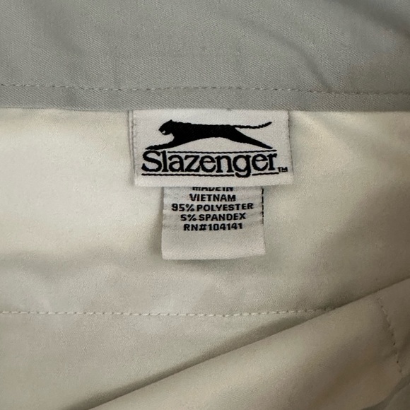 Men's Slazenger Golf  38 Large Chino Khakis Shorts Light Gray Grey Stretch EUC - Picture 8 of 9